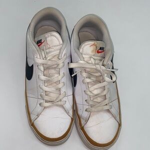 Nike White and Brown Sneakers with Black Swoosh